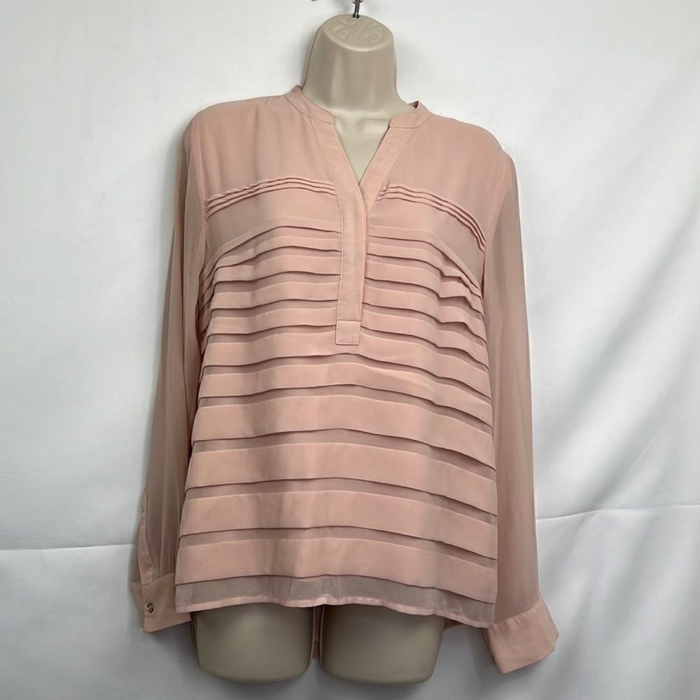 Calvin Klein dusty rose long sleeve blouse size XS EUC